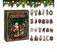 Calendrier de compte à rebours de Noël 2D en acrylique - Motif peinture de | Compte à rebours de 24 jours pour la maison, la chambre, l'appartement, le dortoir d'étudiant et les fêtes de Noël