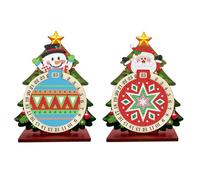 Calendrier de compte à rebours de Noël à faire soi-même, art créatif diamant 25 jours rotatif en bois calendrier arbre de Noël cadeaux artisanat kit simple face - 2 pièces - A