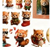 Calendrier de compte à rebours de Noël - Acrylique 28 x 18 x 3 cm Petite boîte de collection Raccoon - Décoration de vacances festives | Famille saisonnière intérieure cadeau de célébration de Noël