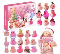Calendrier de compte à rebours de Noël au canard, compte à rebours de 24 jours avec canards miniatures, décoration de table à collectionner, amusant, pour chambre d'étudiant, salon, bibliothèque
