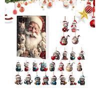 Calendrier de compte à rebours de Noël - Boîte en acrylique de 27 x 18 cm | Ensemble de décorations 2D en forme de chat de 24 jours | Décoration mignonne | Cadeau festif pour les - Affichage