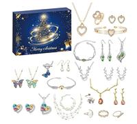 Calendrier de compte à rebours de Noël - Calendrier chaîne de 24 jours, calendrier de l'Avent de Noël 2025 | Bracelets à chaîne breloques pour femmes filles femme hiver célébration quotidienne