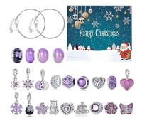Calendrier de compte à rebours de Noël, calendrier de compte à rebours de 24 jours | Kit de fabrication de bracelets pour fêtes, vacances, activités artisanales, festivals