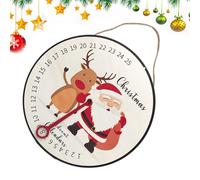 Calendrier de compte à rebours de Noël, calendrier de l'Avent en bois, panneau mural, accessoires de scène de vacances d'hiver, horloge de compte à rebours pour salle d'étude, dortoir