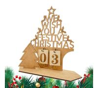 Calendrier de compte à rebours de Noël - calendrier de l'Avent festif | arbre de Noël de table en bois | signe de compte à rebours de Natal adapté pour décoration de vacances, Don