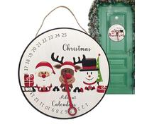 Calendrier de compte à rebours de Noël - Calendrier de l'Avent mural en bois | Horloge de compte à rebours décoration saisonnière pour dortoir, salon
