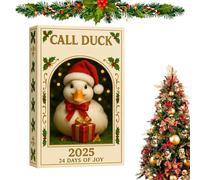 Calendrier de compte à rebours de Noël, canard créatif en acrylique plat 2D, décorations de canard avec chapeau festif pour 24 jours, pour amis, , enthousiastes, saison de Noël, fête à la