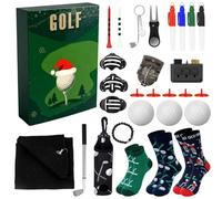 Calendrier de compte à rebours de Noël, compte à rebours de golf de 24 jours, accessoires de golf, pour hommes et golfeurs, pour le sport et le jeu, pour l'entraînement, pour l'intérieur et
