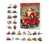 Calendrier de compte à rebours de Noël - Compte à rebours d'ornements de sapin de Noël 24 jours | Ornement de véhicule en acrylique 2D pour la maison, l'événement, la fête, le sac à dos, la voiture
