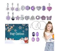 Calendrier De Compte À Rebours De Noël | Création De Bracelets Sur Le Thème Des Fêtes Pendant 24 Jours | Kit De Fabrication De Bracelets Décoratifs Festifs | Pour Activités Créatives Et