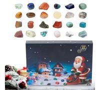 Calendrier de compte à rebours de Noël de l'Avent, calendrier de l'Avent en | Collection de 24 jours minéraux pierres précieuses pour hommes femmes garçons filles adolescents adultes