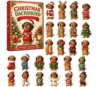 Calendrier de compte à rebours de Noël | Décor mignon de l'Avent 2026 2D 24 | Dog Christmas Calendar Countdown Box for Kids Boys Girls Home School Office Party Holiday Family Women
