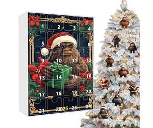 Calendrier de compte à rebours de Noël | Décoration 2D en acrylique avec singes festifs, pendentif de 24 jours sur le thème des vacances | Pour homme, mari, adultes, fête de famille, festival