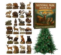 Calendrier De Compte À Rebours De Noël,Décoration Acrylique 2D | 24 Jours De Décorations De Noël Animaux Parcs Nationaux | Pour La Maison Mur Hiver Fenêtre Fête Célébration