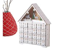 Calendrier de compte à rebours de Noël, décoration de bureau | Avec éclairage LED et calendrier de compte à rebours de 24 jours pour salon, chambre à coucher, intérieur