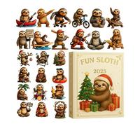 Calendrier de compte à rebours de Noël - Décoration de compte à rebours de Noël en acrylique 2D - Décoration de Noël paresseux pendant 24 jours - Décoration saisonnière pour la fête de la fenêtre