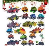 Calendrier de compte à rebours de Noël - Dinosaure Auto 24 - Compte à rebours - Jouet joyeux et festif pour les fêtes, les naissances et les fêtes - Pour et les filles à partir de 3 ans