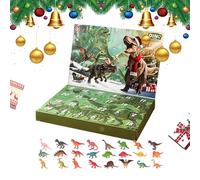 Calendrier de compte à rebours de Noël dinosaures - Jouets de l'Avent de Noël 24 jours, décoration de fête à thème jurassique, fournitures de célébration festive | Cadeau amusant
