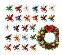 Calendrier de compte à rebours de Noël en acrylique 2D Père Noël | Calendrier décoratif en forme de dragon de Noël pour arbre de maison, couronne murale, fenêtre, porte, adultes et enfants