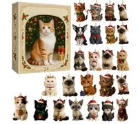 Calendrier de compte à rebours de Noël en forme de chat, 24 jours en | Avent de Noël, décoration d'intérieur
