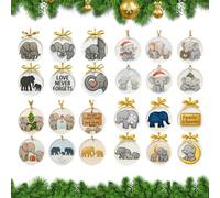 Calendrier de compte à rebours de Noël en forme d'éléphant | Souvenir plat 2D de bon augure - Calendrier de compte à rebours avec pendentifs éléphants, pour arbre, fenêtre, mur, clôture, cheminée