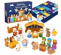 Calendrier de compte à rebours de Noël - Jouets de l'Avent de 40,6 cm | Ensemble de crèche de Noël - 25 jours de petites figurines pour , garçons et filles, décorations de fête