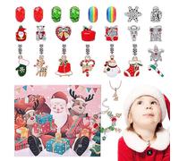 Calendrier de compte à rebours de Noël | Kit de fabrication de bracelets artisanaux | Bijoux de Noël 24 jours pour femmes | Pour fêtes saisonnières Noël, Saint-Valentin, Pâques, Halloween Action de G