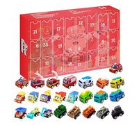 Calendrier de compte à rebours de Noël : l'avent des véhicules de construction, jeu de voiture jouet de 24 jours, boîte cadeau | Collection de temps de jeu de construction créative, emoci