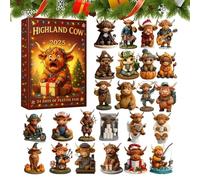 Calendrier de compte à rebours de Noël - Noël 2025 | Décoration de fête acrylique 24 jours 2D pour tout-petits, enfants, activité, adolescents, filles, garçons | Cadeau décoratif