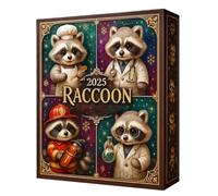 Calendrier De Compte À Rebours De Noël | Ornement en Acrylique 2D à Thème Animal | Calendrier De L'Avent 24 Jours Avec Figurine De Raton Laveur - pour Hommes Femmes Garçons Filles Famille