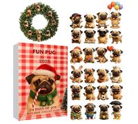 Calendrier de compte à rebours de Noël | Pendentif chien de collection en acrylique plat 2D | Calendrier de compte à rebours de Noël 2025 pour | Pour filles, nièces, familles, amis