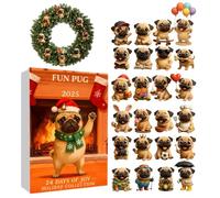 Calendrier de compte à rebours de Noël | Pendentif en forme de chien plat 2D comme souvenir, compte à rebours de Noël 24 jours avec pendentifs | pour , fille, petite-fille, amis, adolescents
