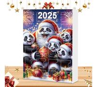 Calendrier de compte à rebours de Noël, pendentif panda 2D pour sapin de Noël - 24 pièces compte à rebours calendrier pendentif pour sac à dos voiture miroir intérieur festif poignée de porte arbre