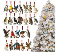 Calendrier de compte à rebours de Noël | Pendentifs oiseaux 2D 2D - Décorations de sapin de Noël 2025, calendrier pour étagère, entrée, bureau, salon, fenêtre, porte, cuisine, balcon, fête de vacances