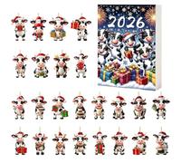 Calendrier de compte à rebours de Noël pour en acrylique 2D en forme de vache