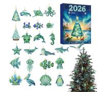 Calendrier de compte à rebours de Noël sur le thème du lac 2D en acrylique