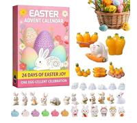 Calendrier de compte à rebours de Pâques décoratif, réutilisable comme souvenir - Calendrier compte à rebours avec lapin miniature, pour , amis, adolescents, , bureau, étagère