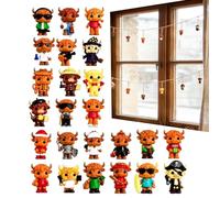 Calendrier de compte à rebours de vache, figurines de Noël de 24 jours | Mini décorations de vache, arrangement de vingt quatre jours pour créer un affichage de Noël décoratif pour chambres, salons