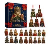 Calendrier de compte à rebours | Décoration de l'Avent 2D chat en acrylique - 24 jours de décorations de Noël, pour décoration festive, maison, fête, fenêtre, mur, célébration, amoureux des animaux