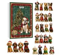 Calendrier de, compte à rebours, décoration en acrylique 2D en forme de chien, décoration de 24 jours, pour vacances, fenêtre, porte, mur, fête