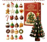 Calendrier De Compte À Rebours Des Fêtes,Pendentif Collectionnable Dessert Plat 2D,24 Jours Compte à Rebours jusqu'à Noël - Pour Maison Salon Chambre École Fête Célébration Hiver Rassemblement