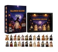 Calendrier de compte à rebours d'Halloween | 2026 24 jours effrayant avec lumières | Compte à rebours jusqu'à la décoration fantôme d'Halloween | Pour , adolescents, adultes, vacances en