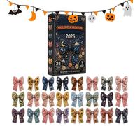 Calendrier de compte à rebours d'Halloween 2026 - En acrylique 2D imperméable - Avec nœud - Pour , filles, femmes, collectionneurs, fêtes, bureau, chambre, fenêtre, école