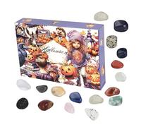 Calendrier de compte à rebours d'Halloween | 24 jours de pierres à collectionner Halloween - Calendrier de l'Avent Kit de bricolage Décoration pour adolescents, , nièces, neveux