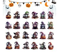 Calendrier de compte à rebours d'Halloween - 24 jours - Ornements de compte à rebours - 2ème décorations en acrylique - Sac à dos et exposition d'arbre - Décoration d'intérieur pour la maison, les