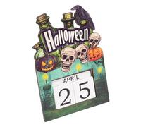 Calendrier de compte à rebours d'Halloween - Blocs de calendrier 2025 en bois | Réglable pour festival de l'Avent pour chambre à coucher, vacances, fête, cuisine, salle de classe, adolescents