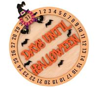 Calendrier de compte à rebours d'Halloween, décoration de table rotative en bois de 20,1 cm, affichage de bureau 3D pour compte à rebours des vacances, calendrier de l'Avent d'Halloween, suivi de la