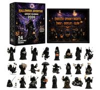 Calendrier de compte à rebours d'Halloween | Pendentifs gothiques en acrylique 2D | Calendrier de compte à rebours d'Halloween de 24 jours | Pour fête de vacances, maison, bureau, dortoir, ferme
