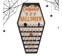 Calendrier de compte à rebours d'Halloween - Pièces de centre de table pour la maison - Panneau de compte à rebours d'Halloween en bois pour organisateurs de fête Décoration de table murale de fête et