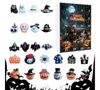 Calendrier de compte à rebours d'Halloween | Sculptures effrayantes en résine synthétique Décoration de bureau | Couronne de l'Avent de 24 jours avec figurines étranges pour étagère de cheminée